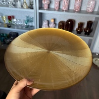 Assiettes de présentation en verre de 13 pouces, prix d'usine en gros, disponibles en or et argent, vaisselle ronde de luxe pour banquets et événements