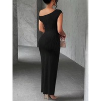 Nouvelle Arrivée 2026 – Robe Longue Moulante Épaules Dénudées à Texture Ondulée Tendance et Adorable – En Stock – Vente en Gros de Robes pour Femmes