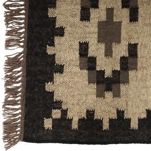 Alfombra de yute de lana Kilim rústica moderna hecha a mano de primera calidad, alfombra con patrón geométrico para dormitorio y sala de estar, juegos de alfombras duraderas - Product Image 4