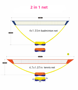 Bán buôn 2 trong 1 xách tay cầu lông và Net Tennis Net, gấp cầu lông Net cho gia đình trò chơi, trẻ em quà tặng, sân sau thể thao - Product Image 2