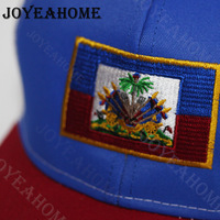 Casquette de baseball style drapeau national haïtien avec visière incurvée en toile de polyester, style neutre Jinhua