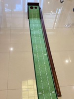 Grand tapis d'entraînement portable en bois 30x300cm pour putter de golf