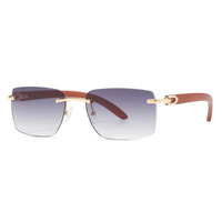 Nouvelles lunettes de soleil carrées sans monture de style rétro unisexe, protection UV400, tendance, marque Qianyuan