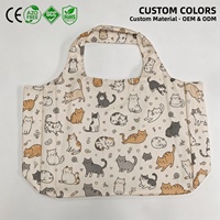Sac de courses pliable portable en nylon avec logo personnalisé, sac de transport réutilisable pour les voyages et les trajets quotidiens