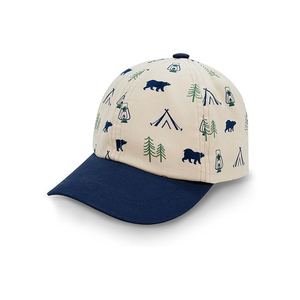 Factory Manufacturer Custom 6 Panel Graffiti Printed Pattern Adjustable Cotton Contrast Color Baseball <b>Kids</b> Cap - Product Image 2