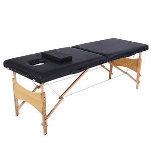Lit de rééducation portable en bois de hêtre original, vente en gros, lit de massage en éponge en bois, pliable et mobile - Product Image 1
