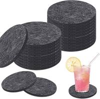 Lot de 4 dessous-de-verre ronds en feutre de 15 cm de diamètre et 5 mm d'épaisseur avec support, pour verres, tasses et boissons de bar