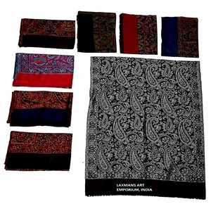 LAXMANS Designer Viscose <b>Leaf</b> Printed Silk <b>Screen</b> Printed Long Scarves Shawls Fringes Mix Colors 70x180cm Autumn Unisex - Product Image 1