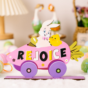 2025 New Creative DIY <strong>Easter</strong> Egg Rabbit <strong>Top</strong> Table Decoration Wooden <strong>Easter</strong> &amp; Thanksgiving Bunny Print Wooden Ornament - Product Image 6
