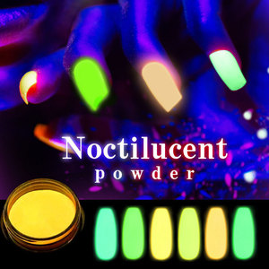 Ensemble de 12 poudres acryliques brillantes qui brillent dans le noir, pigment brillant longue durée pour la décoration des ongles - Product Image 3