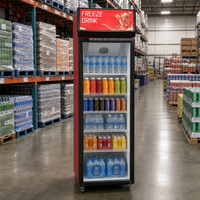 Réfrigérateur de présentation commercial pour supermarché, porte vitrée simple, pour bières, boissons, refroidisseur et congélateur