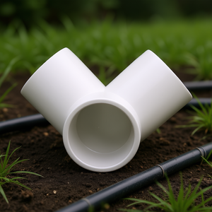 Raccordo a 3 vie in PVC da 1 pollice, connettore a gomito per sistemi di irrigazione da giardino - Product Image 2