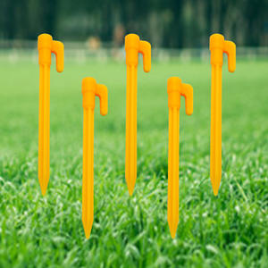 Estacas de plástico amarillas para tiendas de campaña, anclajes para tiendas y lonas, estacas duraderas a prueba de viento con diseño de gancho - Product Image 3