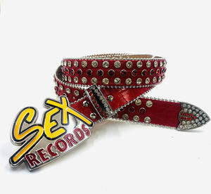 Nuova <span class=keywords><strong>Cintura</strong></span> Western <span class=keywords><strong>con</strong></span> Diamanti, Fibbia a Placca dal Design Sexy <span class=keywords><strong>con</strong></span> Scintillanti Strass di Cristallo in Pelle PU Glitterata Stile Y2K - Product Image 5