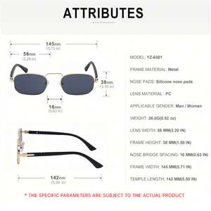 Gafas de Sol Personalizadas con Logotipo, Diseño Retro 2025, Montura Pequeña, Cuadradas, Metálicas, con Protección UV400, para Hombre y Mujer - Product Image 5