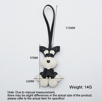 Porte-clés de dessin animé Schnauzer, breloque en cuir résistant à l'usure, décoration suspendue polyvalente pour sac, clé de voiture, téléphone
