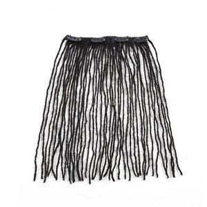 0.1cm Clip dans l'extension de cheveux Afro Kinky Curly Interlocs 100% cheveux humains Dreadlocks extensions de locs noirs naturels pour femme noire - Product Image 3