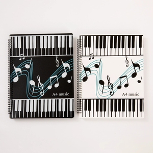 Wholesale Black And White 2‑Color <b>A4</b> Coil Music Sheet <b>Folder</b> Custom Music Organizer For Music School Supplies - Product Image 1