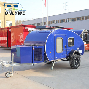 ONLYWE Remorque de camping hors route prête pour l'énergie solaire, remorque de camping hors route, remorque de camping en forme de larme, petite <span class=keywords><strong>caravane</strong></span>, <span class=keywords><strong>caravane</strong></span> en forme de larme - Product Image 3