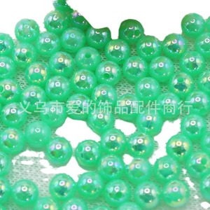 Cuentas redondas acrílicas de 10 mm, color AB iridiscente, para la fabricación de joyería, cuentas sueltas a granel - Product Image 3