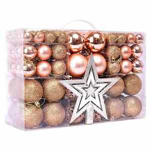 Merry Christmas 2023 3-6cm Wholesale UV Printing 1 Color Plastic(PS) Round Christmas Baubles + <b>Star</b> <b>Tree</b> Hang Balls - Product Image 2