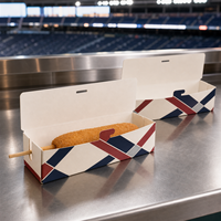 Boîtes à hot-dogs pliables personnalisées avec logo imprimé, en gros, robustes, résistantes à la graisse, contenants d'emballage alimentaire à emporter, usine