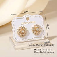 Cartes d'emballage pour bijoux en papier 350 g/m² de qualité supérieure, vente en gros, logo personnalisé, étiquettes de présentation pour colliers et boucles d'oreilles avec dorure à chaud