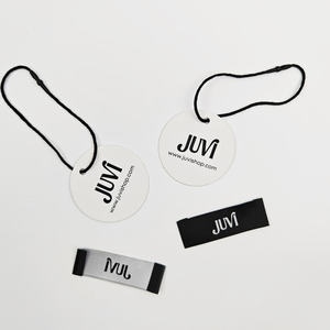 Custom Logo Luxury Clothing Hang <b>Tags</b> Eco-friendly White Square Embossed Silk Screen Printed Paper Hangtags Labels <b>Bags</b> Shoes - Product Image 1