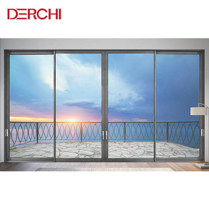 DERCHI Residential House Commercial Heavy Duty Thermal Break Automatic Sliding Door Aluminum Patio Glass Door - Product Image 6