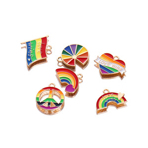 Sound Of Waves Rainbow Alloy Pendants DIY Jewelry Charms For Bracelets Necklaces Keychains Fashion Accessories - Product Image 4