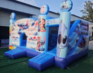 Phim hoạt hình màu xanh Anime phong cách lâu đài bơm hơi cho trẻ em thiết bị giải trí ngoài trời với <span class=keywords><strong>Slide</strong></span> cho thể thao & giải trí - Product Image 1