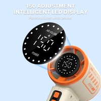 Mini ventilateur portable à main - Ventilateur turbo avec 150 vitesses de vent, 3600 mAh et charge USB Type-C 5W