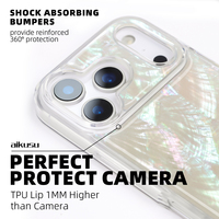 Funda Personalizada Aikusu de Concha de Mar de Alta Calidad para Celular al por Mayor para iPhone 17 16 15 14 13 12 Pro Max