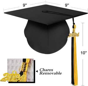 Sombrero de graduación negro para adultos al por mayor, faja de estola con 2025 borlas, uniforme escolar, vestidos y gorras de Graduación - Product Image 3