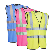 High Visibility Pink Reflective Work Vest Jacket Polyester Breathable Custom Warehouse Vest Construction Safety Vest