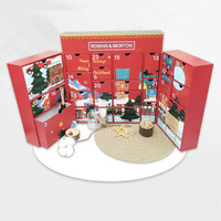 Boîte cadeau rigide magnétique pour bougie, boîte mystère, calendrier de l'avent, emballage de Noël avec feuille d'or, matériaux recyclés