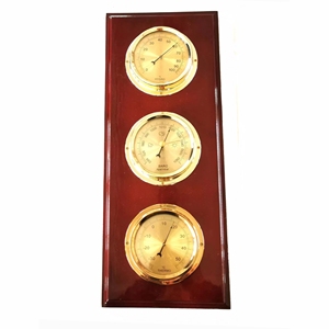 Ambient <strong>Weather</strong> DWS355 <strong>Thermometer</strong> <strong>Barometer</strong> <strong>Hygrometer</strong> with Cherry Wood - Product Image 1