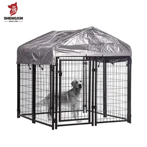 Box per cani in metallo resistente all'ingrosso con copertura per animali domestici