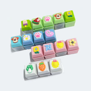 Desain kustom Keycap Fidget gantungan kunci Keycap Keyboard klik Fidget Logo gantungan kunci beberapa pilihan warna mainan Stim pereda stres - Product Image 4