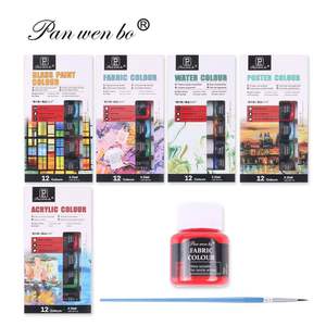 Ensemble de peinture acrylique, aquarelle et huile YEKO en boîte, 12 couleurs, 25 ml, pour publicité <span class=keywords><strong>textile</strong></span>, vente en gros - Product Image 5