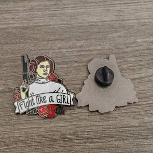 Broche en émail féministe Princesse Leia, badge de dessin animé, broche tendance, cadeau unique, <span class=keywords><strong>accessoire</strong></span> de mode <span class=keywords><strong>geek</strong></span> - Product Image 2