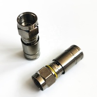 Connecteur RCA RF à compression en laiton pour câble coaxial RG6, placage nickel noir