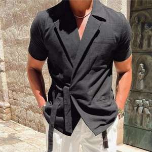 Camicia di stile Streetwear a sublimazione Casual di nuova moda con collo in tinta unita - Product Image 1