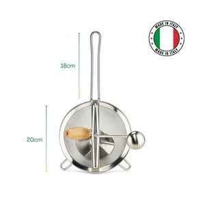 Écrase-légumes manuel en acier inoxydable 20 cm avec pilon en bois pour écraser les pommes de terre et les légumes - Product Image 2