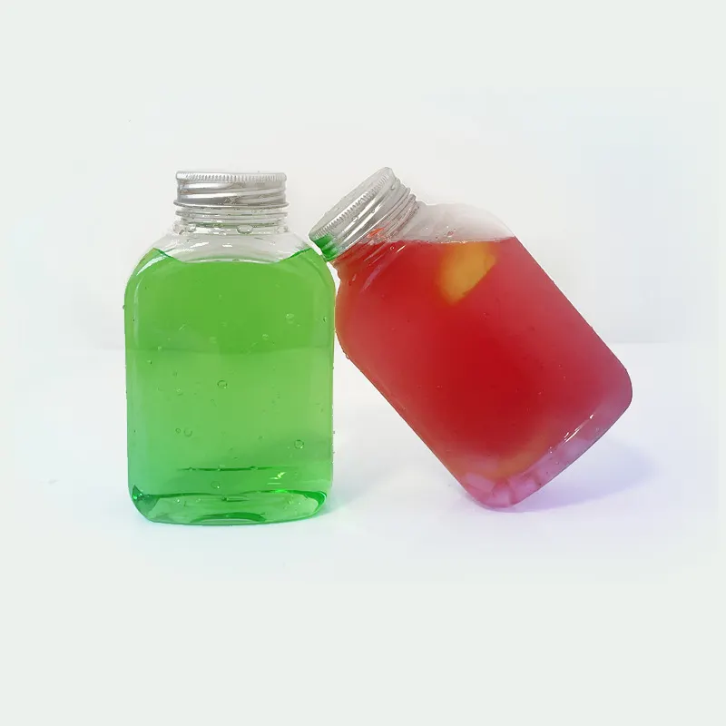 卸売カスタマイズロゴとサイズクリア350ml12オンスPET食品グレードジュースプラスチックボトルキャップ付きプラスチックボトル