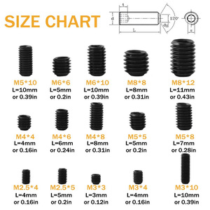 300Pcs Black Hex <b>Socket</b> Set Screws M2 5 To M8 12 Alloy Steel DIN916 Boxed Set For Diy Projects - Product Image 2