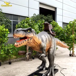 Taman Hiburan berjalan t rex wahana animatronik dinosaurus berkuda untuk anak