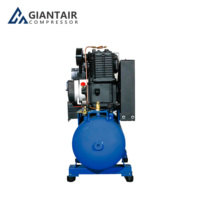 Compresseur d'air industriel portable diesel à piston de 13 CV, 5 kW, 1,7 kW, 180 L, 300 L, entraîné par courroie, avec générateur de soudage