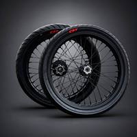 Kit de roues Supermoto noires 17 pouces Sur Ron Light Bee X LBX 36 rayons Pneu CST Pièces de rechange