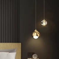 Lampe à suspension en cristal moderne et simple Lampe de chevet de luxe Nordic Minimalist Long Line Living Room Home Decor